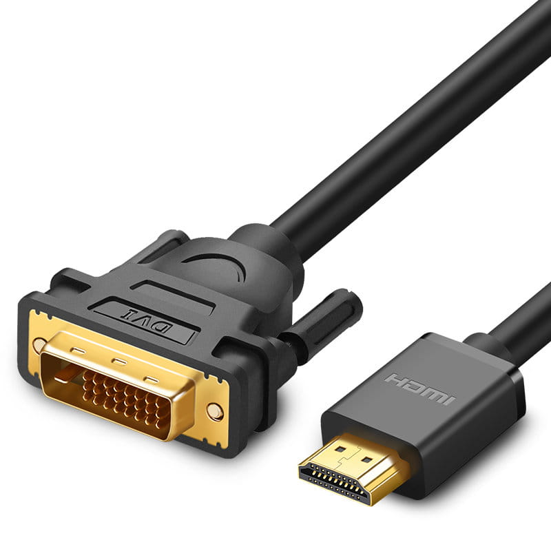 Kabel Ugreen bidirektionales Kabel HDMI - DVI Ugreen 24 + 1 pin FHD 60Hz, 1.5m, Schwarz