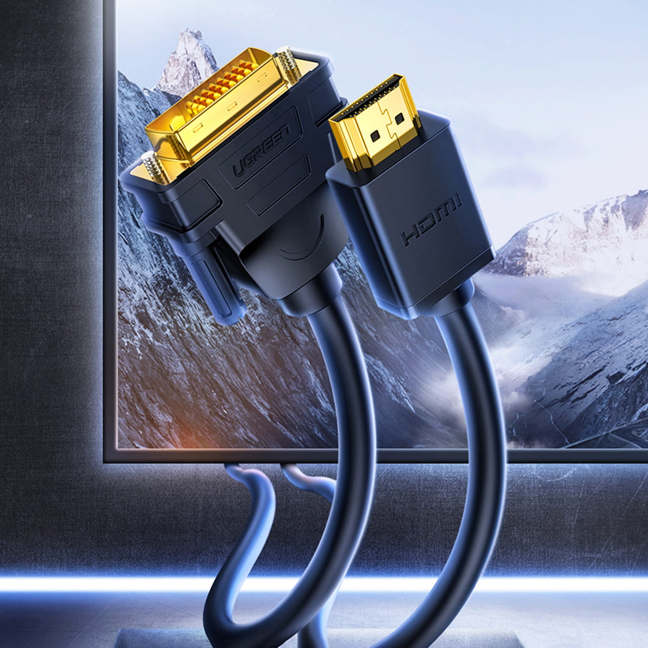 Kabel Ugreen bidirektionales Kabel HDMI - DVI, 2m, Schwarz