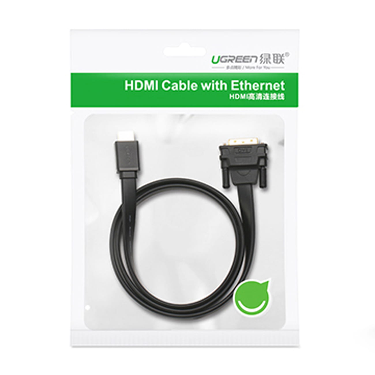 Kabel Ugreen bidirektionales Kabel HDMI - DVI Ugreen 24 + 1 pin FHD 60Hz, 1.5m, Schwarz