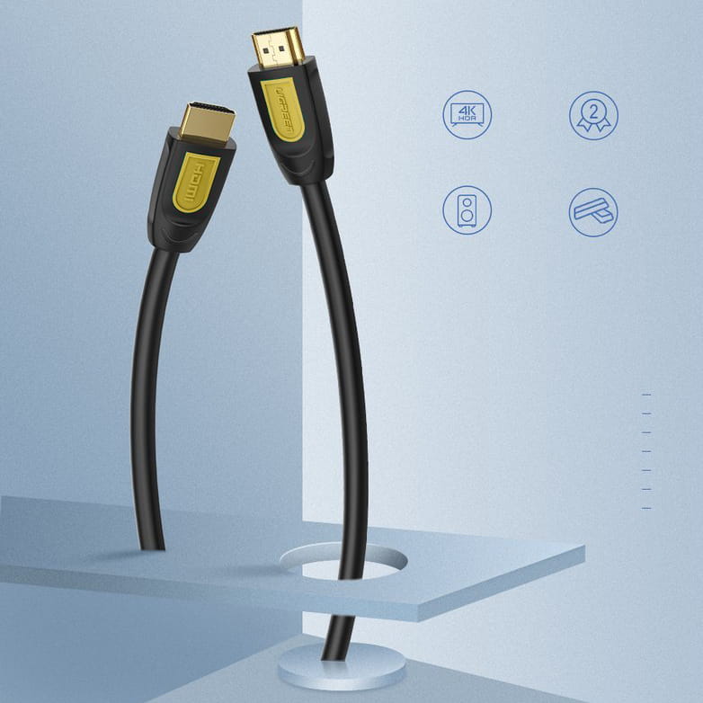 Kabel Ugreen HDMI 4k 60Hz 30 AWG 19 pin, 2.0v, 2m, Schwarz