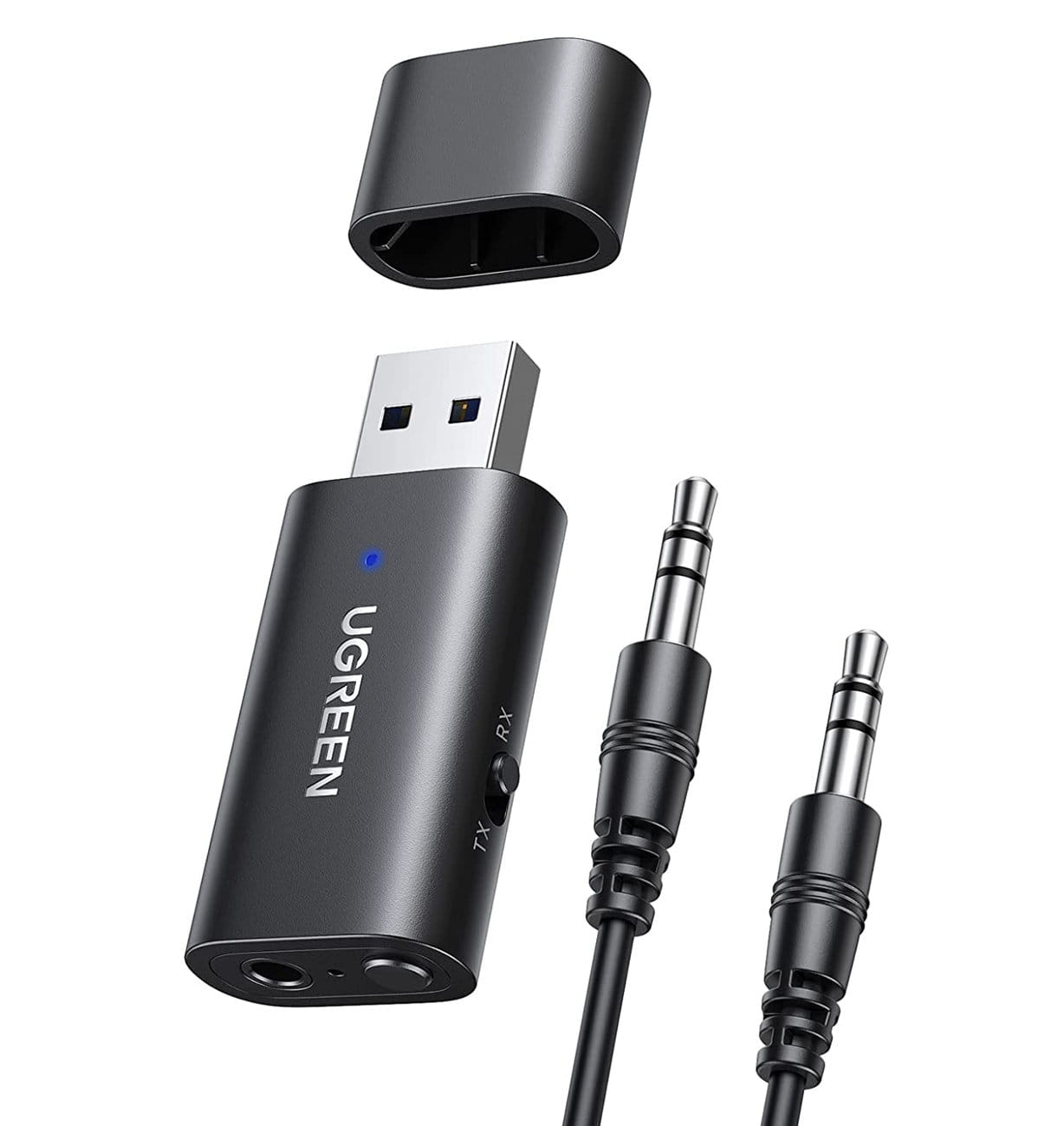 Bluetooth-Funkadapter 5.1 UGREEN Audio-Sender 3,5 mm Miniklinke, Schwarz