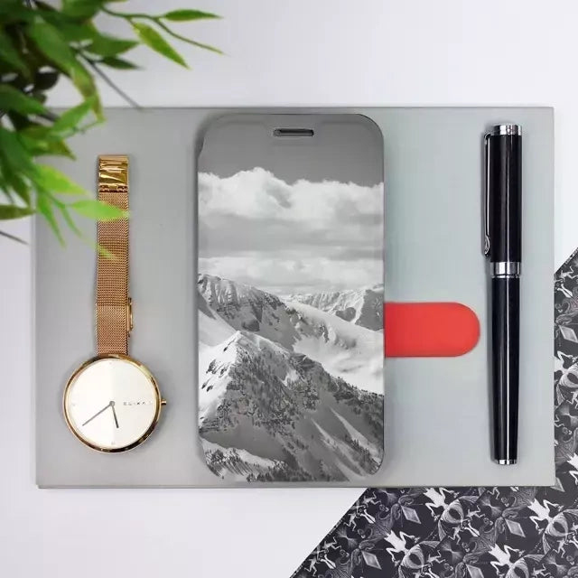 Handyhülle mit klappe für Galaxy A34 5G, Mobiwear Book, Berggipfel