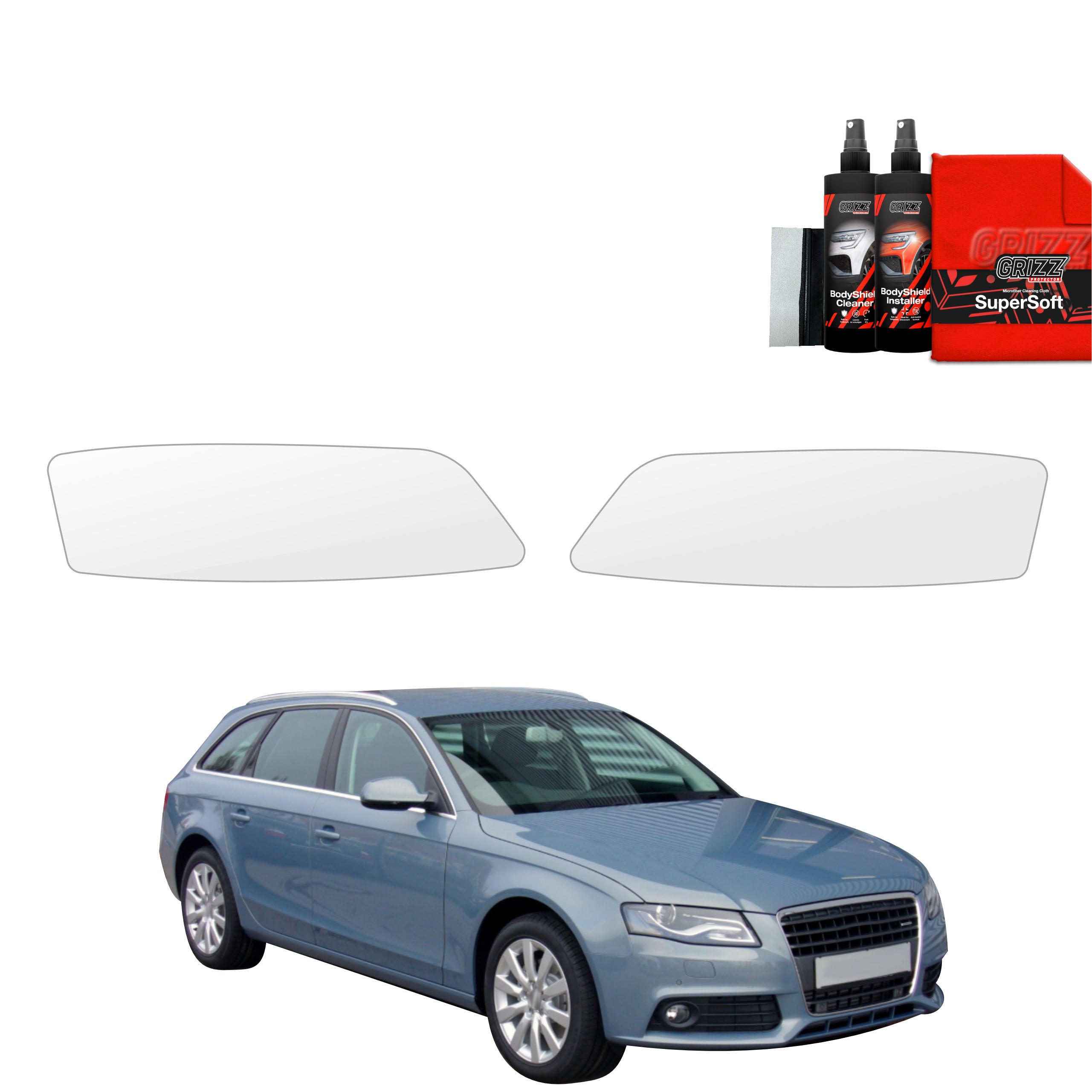 2in1 Schutzfolie Grizz Protector für Scheinwerfer - Audi A4 B8 Avant (2007-2011)