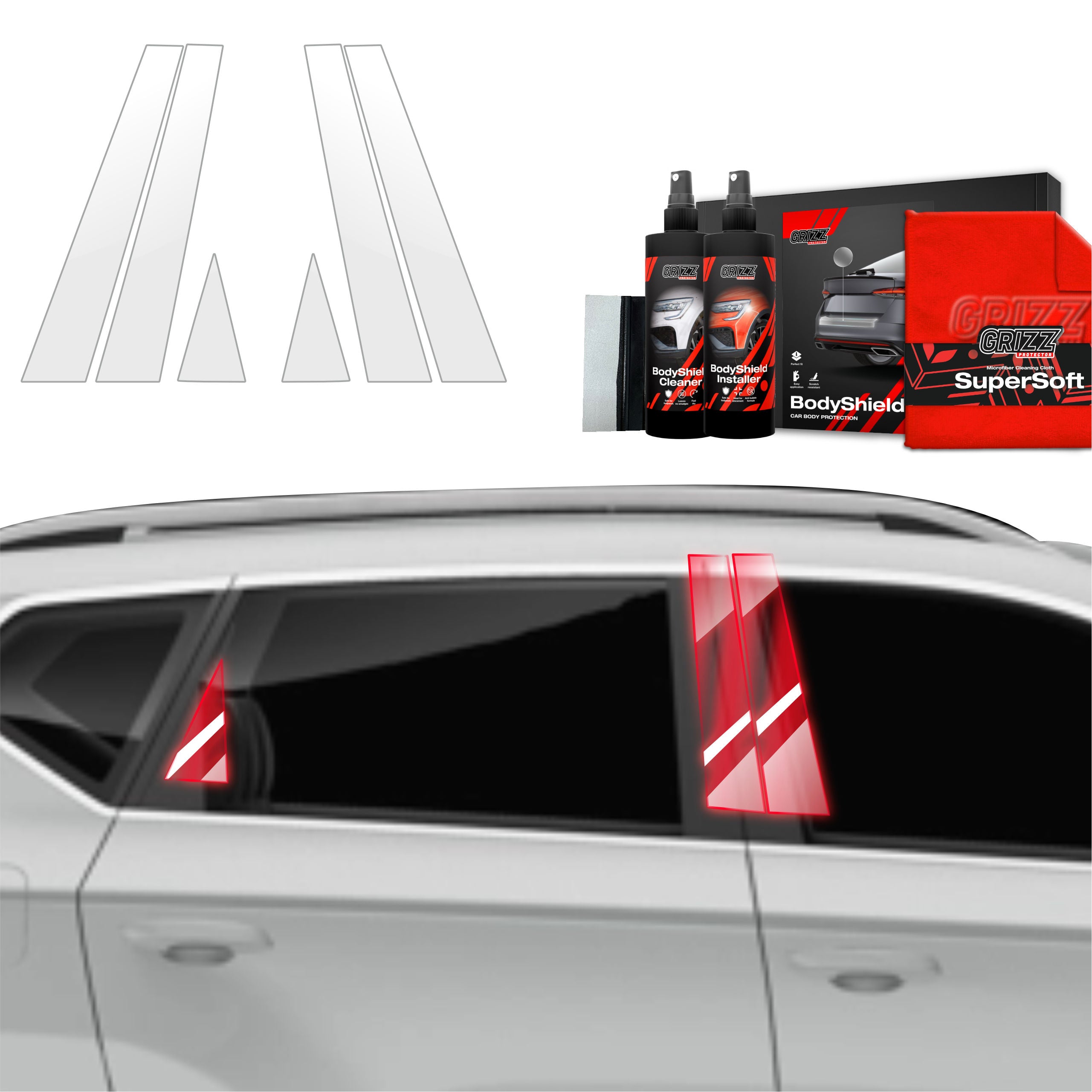6in1 Schutzfolie Grizz Protector für B-C-Säule - Seat Ateca (2020-2026)