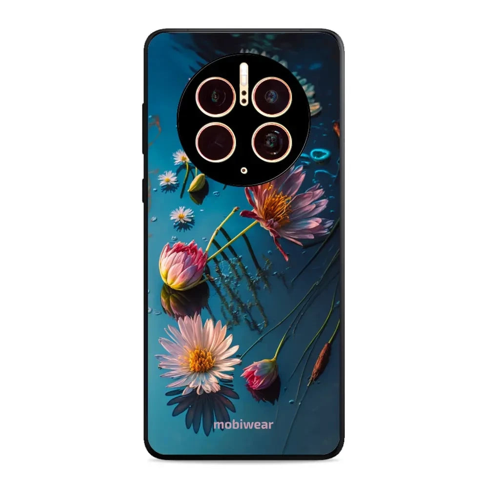 Handyhülle für Huawei Mate 50 Pro, Mobiwear Glossy Case, Blau-Blumig