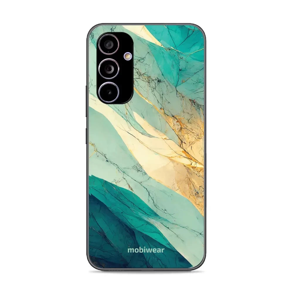 Handyhülle für Galaxy A54 5G, Mobiwear Glossy Case, Türkis-Marmor
