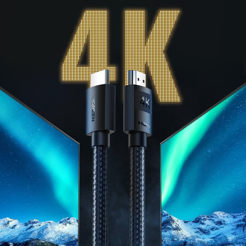 Nylonkabel HDMI zu HDMI 2.0, Ugreen, 4k / 60Hz, 2 m, Schwarz