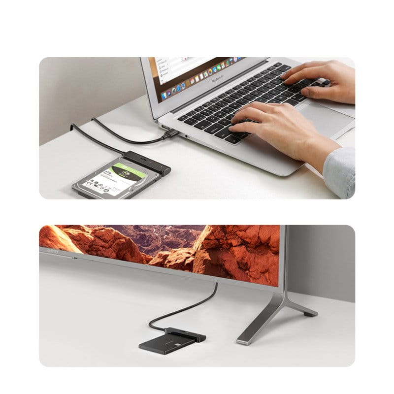 Ugreen USB-A Adapter/Adapter für SATA 2,5'' Laufwerk, SSD, HDD, 5 Gbps, 0,5 m, Schwarz