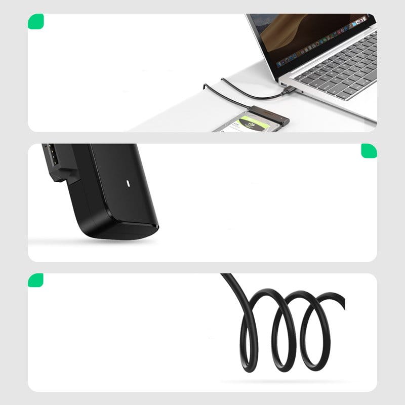 Ugreen USB-A Adapter/Adapter für SATA 2,5'' Laufwerk, SSD, HDD, 5 Gbps, 0,5 m, Schwarz
