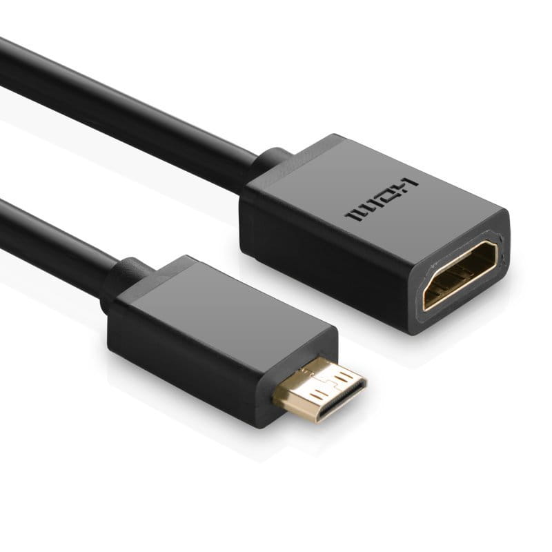 Adapterkabel HDMI (Buchse) - mini HDMI (Stecker), Ugreen 4K, 60Hz, 10 Gbps, 22 cm, Schwarz