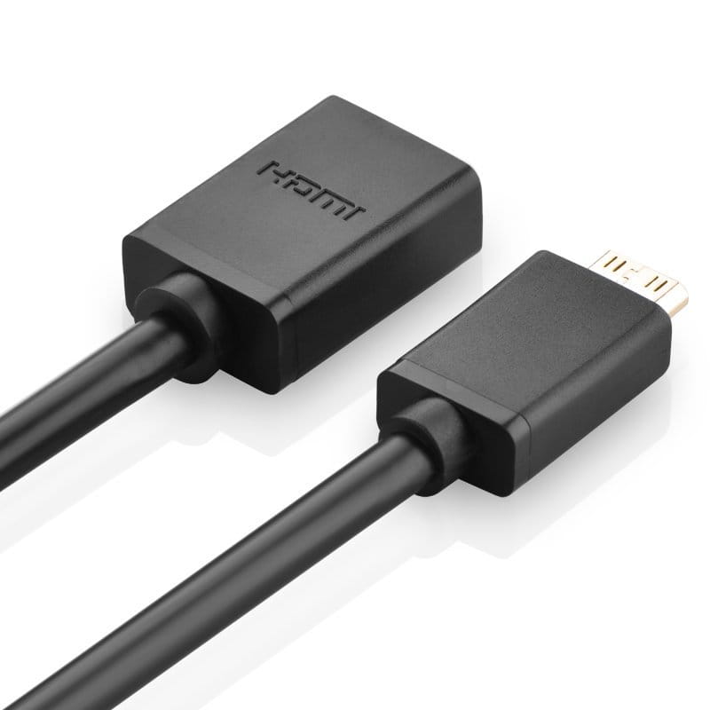 Adapterkabel HDMI (Buchse) - mini HDMI (Stecker), Ugreen 4K, 60Hz, 10 Gbps, 22 cm, Schwarz