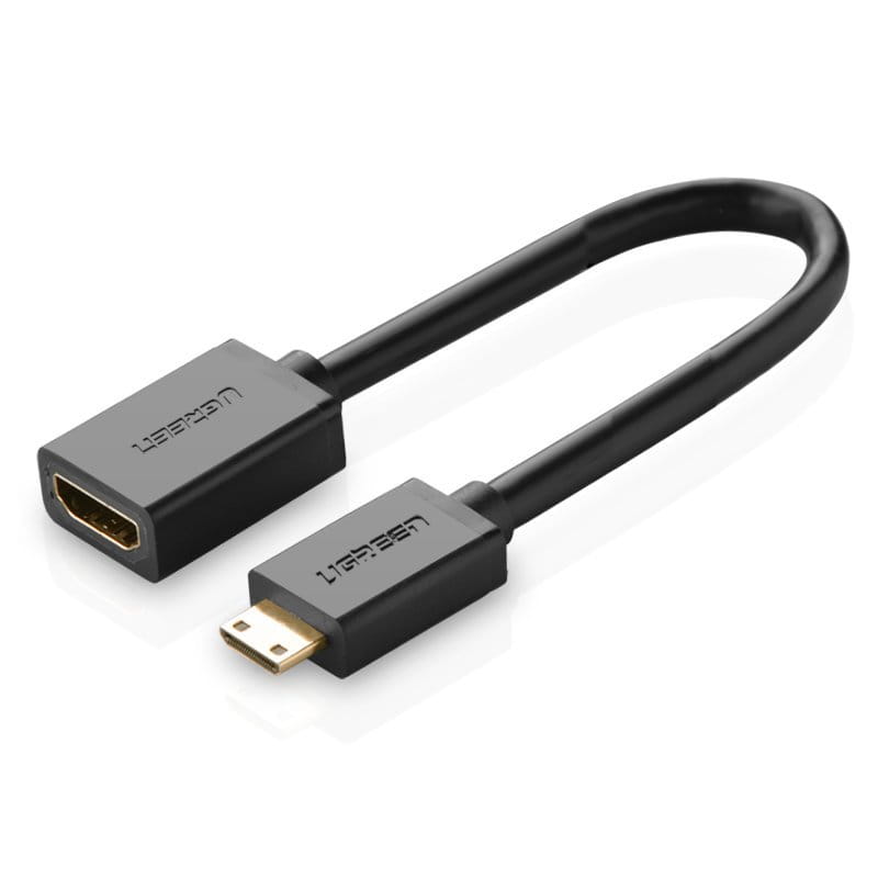 Adapterkabel HDMI (Buchse) - mini HDMI (Stecker), Ugreen 4K, 60Hz, 10 Gbps, 22 cm, Schwarz