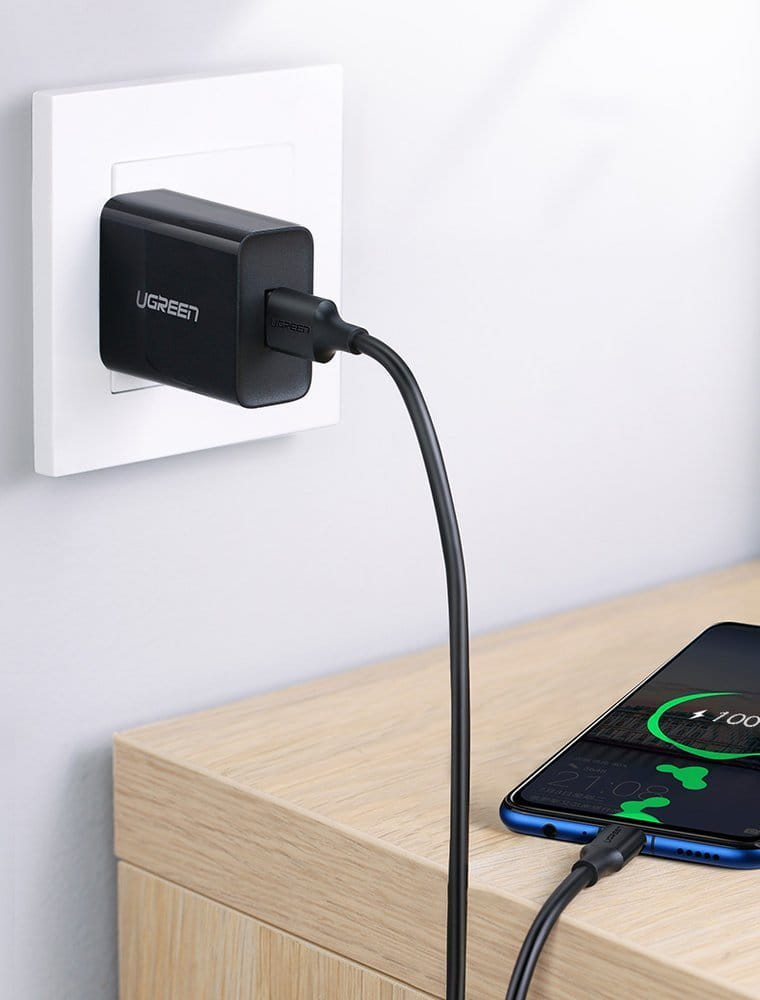 Kabel UGREEN USB-A für Micro-USB 2A, 1 m, Schwarz