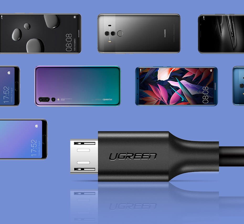 Kabel UGREEN USB-A für Micro-USB 2A, 1 m, Schwarz