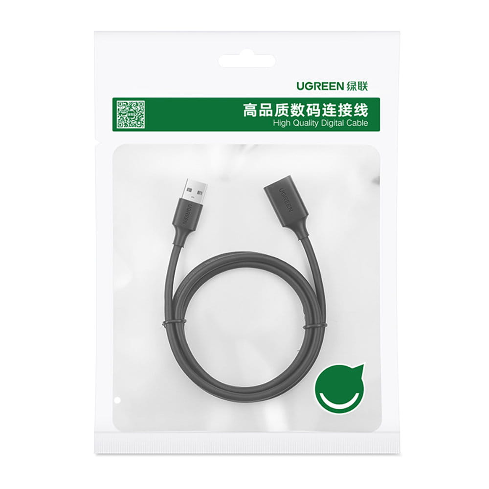 Adapterkabel USB (Buchse) - USB (Stecker), Ugreen 2.0 30MB/s, 5 m, Schwarz