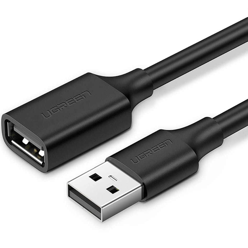 Adapterkabel USB (Buchse) - USB (Stecker), Ugreen 2.0 30MB/s, 5 m, Schwarz