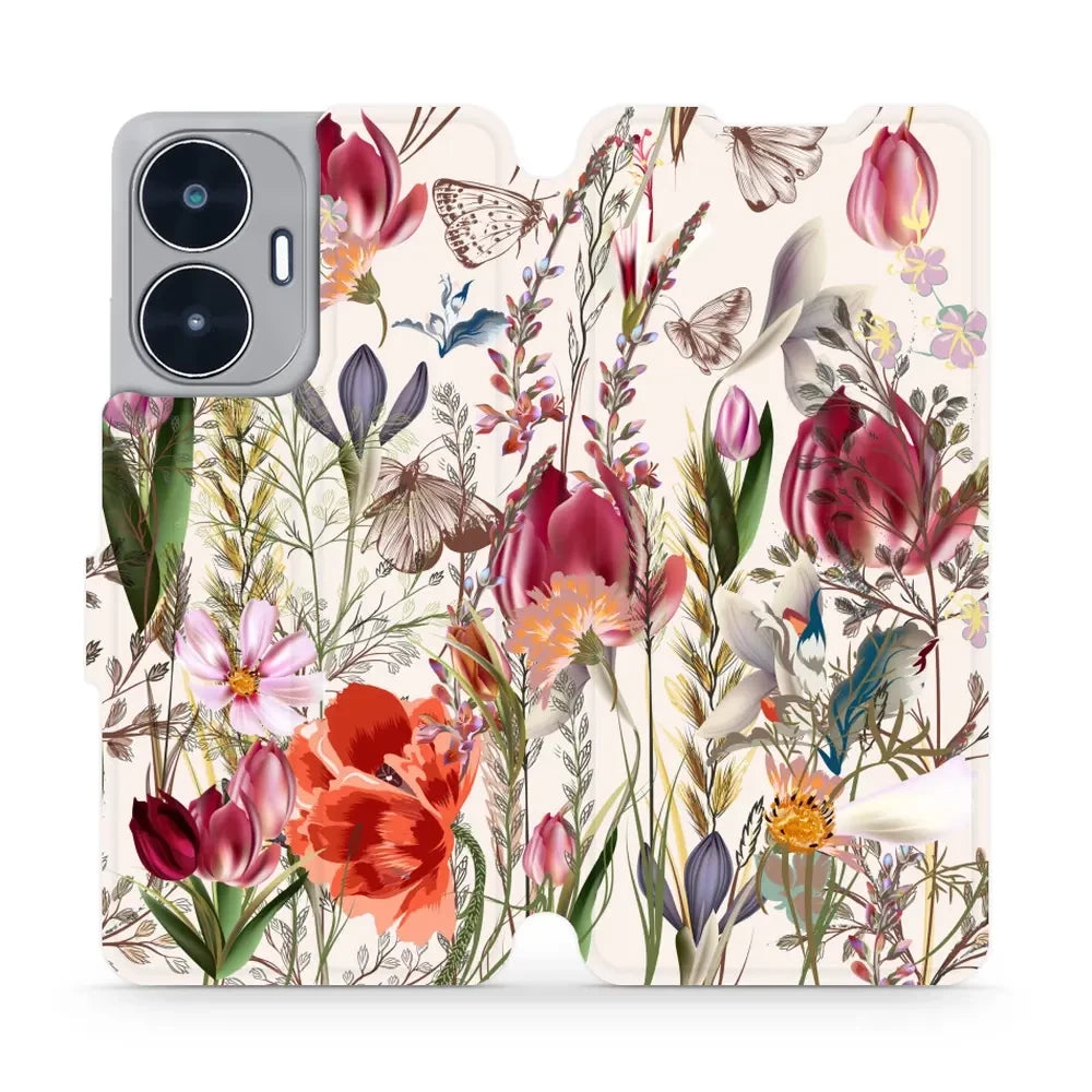 Handyhülle mit klappe für Realme C55, Mobiwear Book, Blumenstrauß