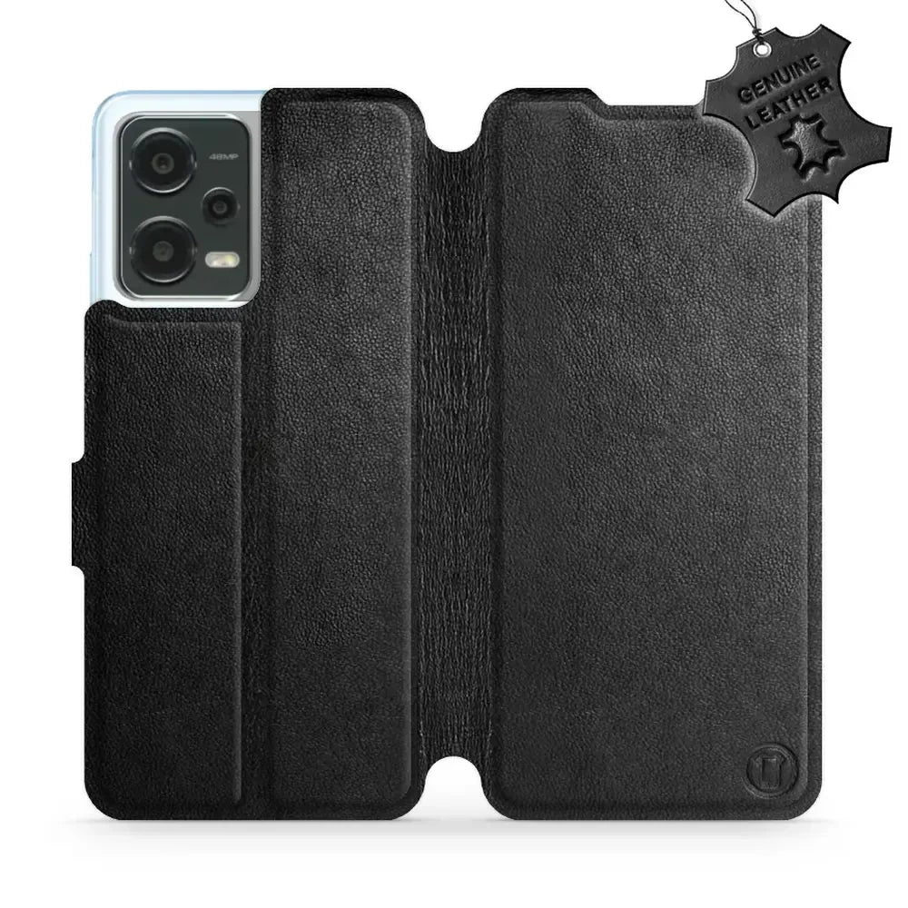 Echtleder Handyhülle für Xiaomi Poco X5, Mobiwear Leather, Schwarz