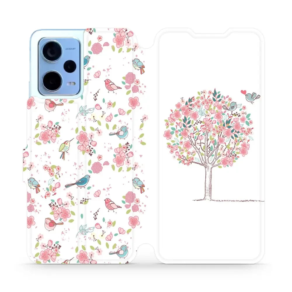 Handyhülle mit klappe für Xiaomi Redmi Note 12 5G, Mobiwear Book, Rosa Hain