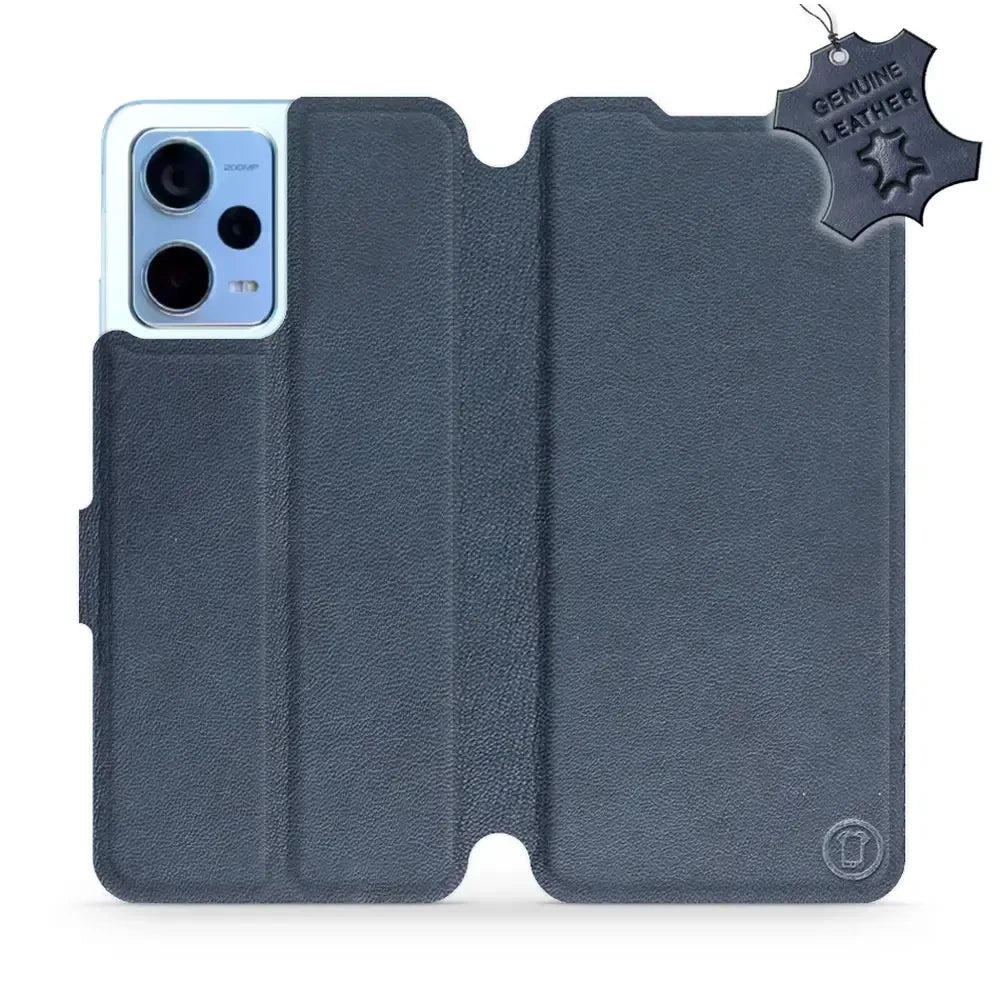 Echtleder Handyhülle für Xiaomi Redmi Note 12 5G, Mobiwear Leather, Dunkelblau