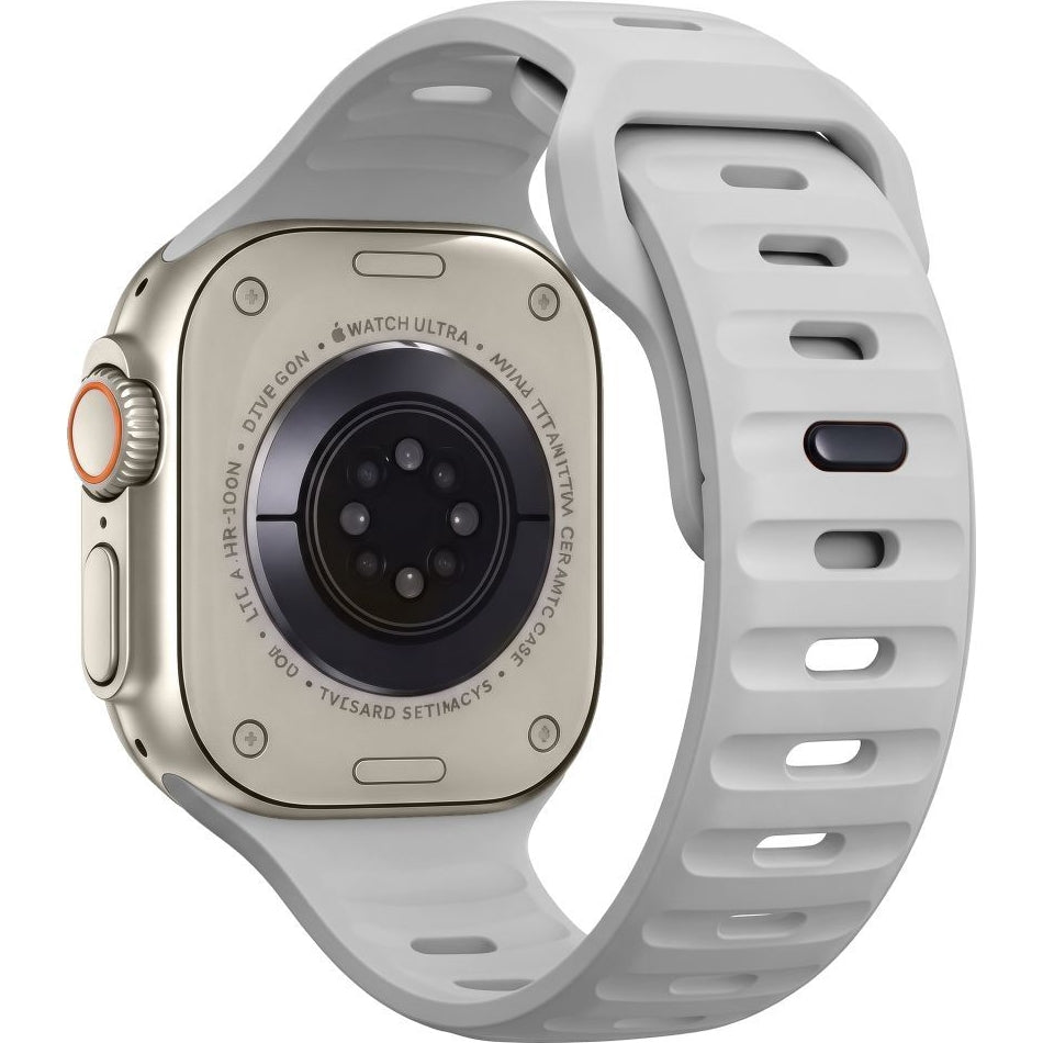 Armband für Apple Watch 49/46/45/44 mm, Tech-Protect Silicone Line, Grau (2/9)