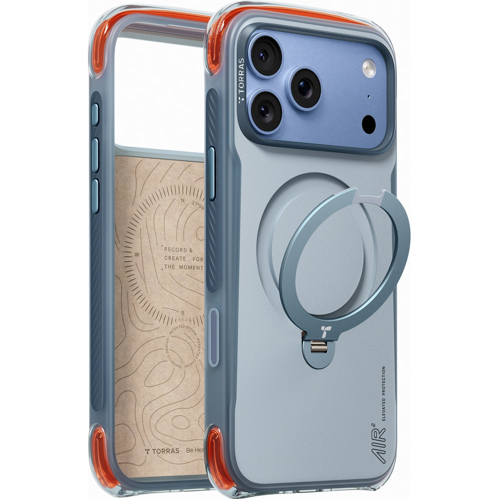 Handyhülle für iPhone 18 Pro / 17 Pro, Torras Ostand Q3 Air Pro mit MagSafe, Blau (2/9)