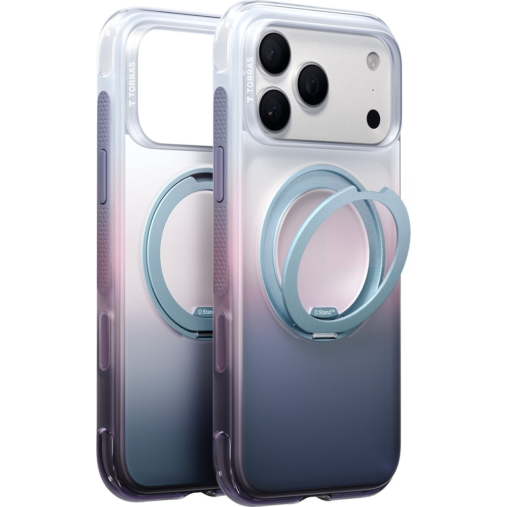 Handyhülle für iPhone 18 Pro / 17 Pro, Torras Ostand O3 Air Gradient für MagSafe, Violett-Blau (2/10)