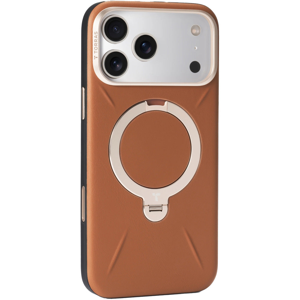 Handyhülle für iPhone 18 Pro Max / 17 Pro Max Torras Ostand Q3 VegSkin, Braun (2/9)