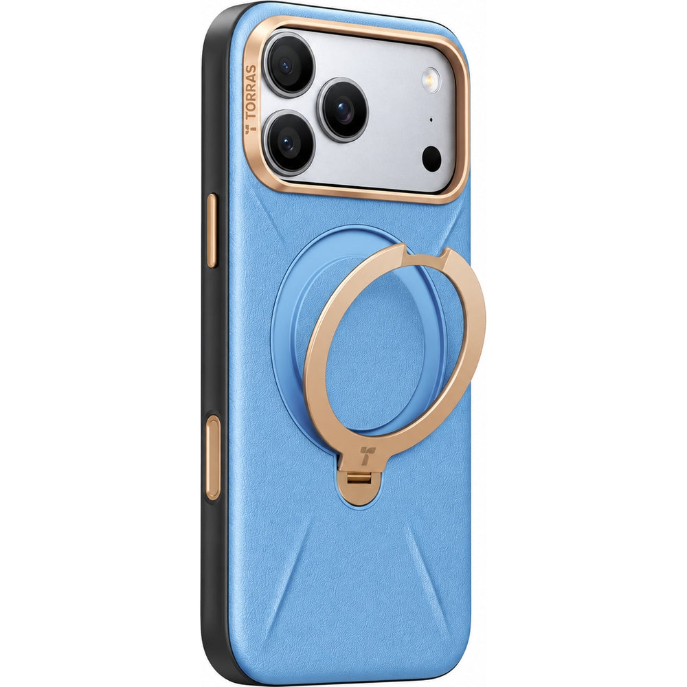 Handyhülle für iPhone 18 Pro / 17 Pro Torras Ostand Q3 VegSkin, Blau (2/11)