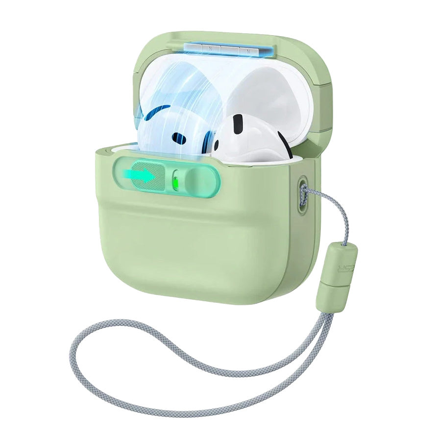 Schutzhülle für Apple AirPods 4, Apple AirPods 5, ESR FlickLock Magnetic Case mit MagSafe, Grün (10/10)