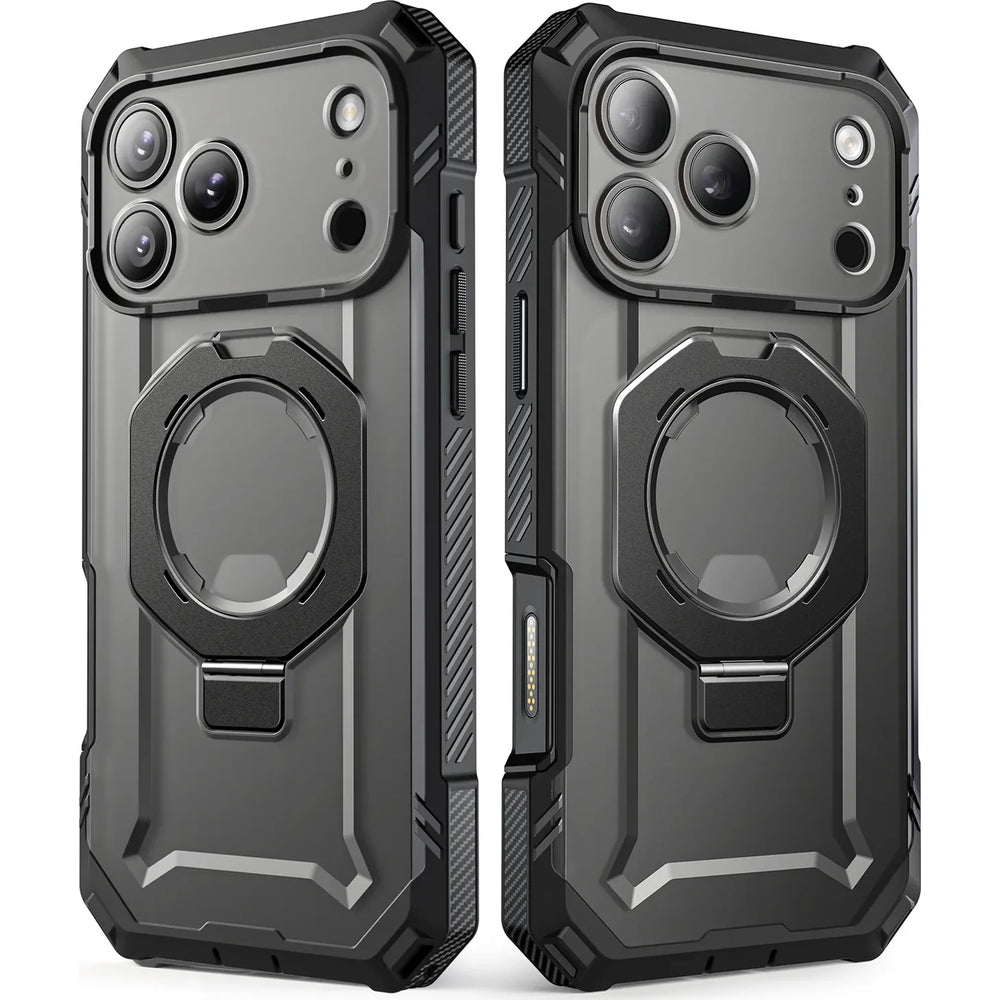 Handyhülle + Glas 9H für iPhone 18 Pro / 17 Pro, Supcase UB Grip Pro Mag SPG (CC) mit MagSafe, Transparent-Schwarz (2/12)