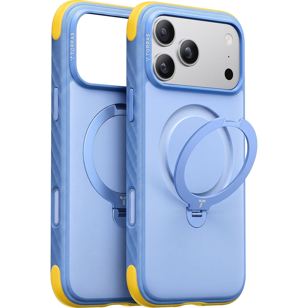 Handyhülle für iPhone 18 Pro Max / 17 Pro Max Torras Ostand Q3 Rugg, Blau (2/7)