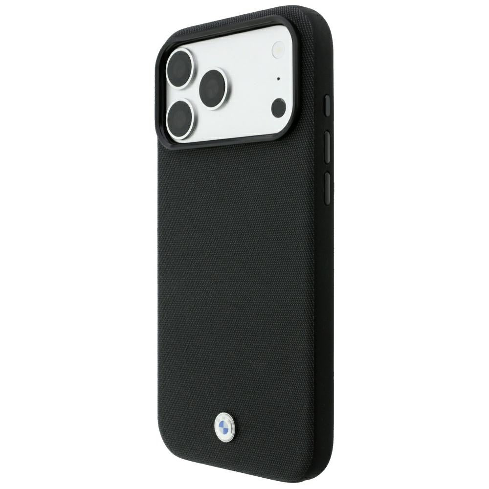 Handyhülle für iPhone 18 Pro / 17 Pro, BMW Kevlar Metal Logo mit MagSafe, Schwarz (2/8)