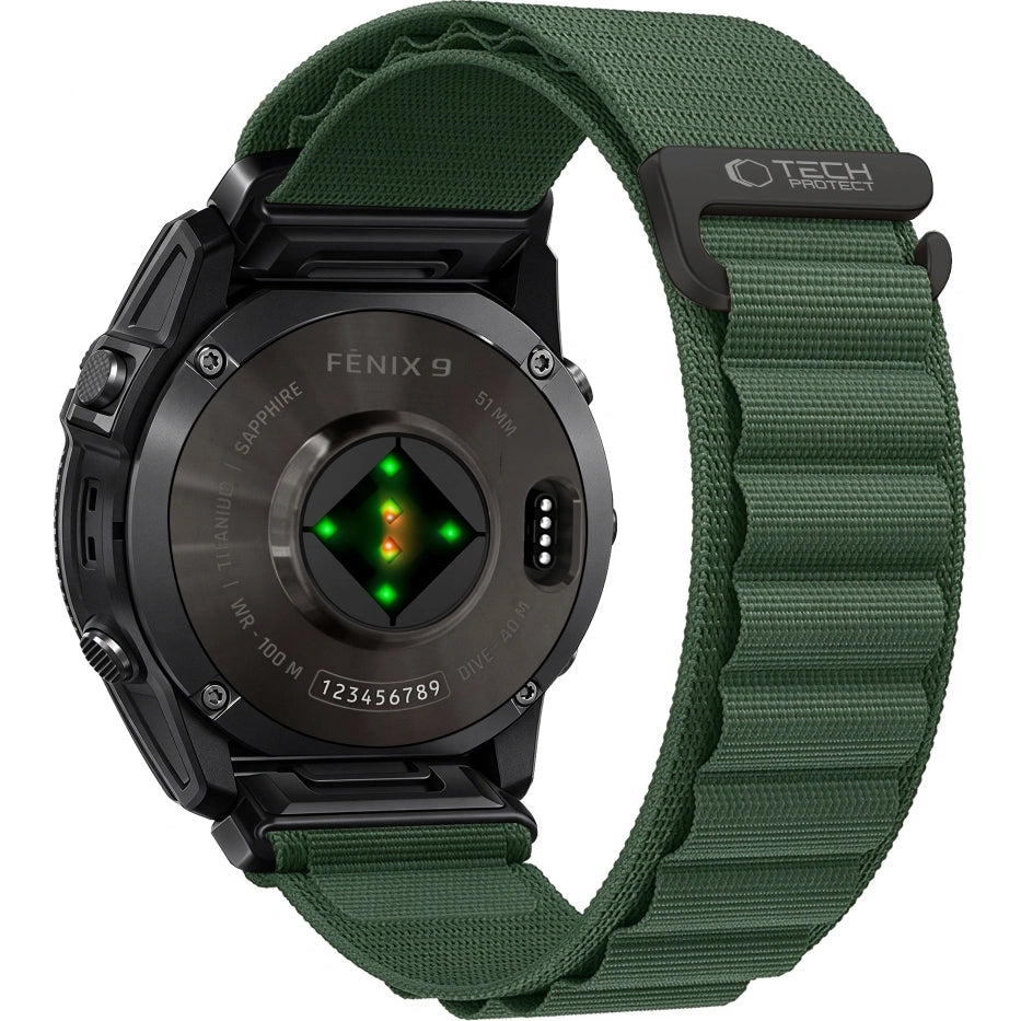 Armband für QuickFit 22 mm, Tech Protect Nylon Pro, Grün (2/6)