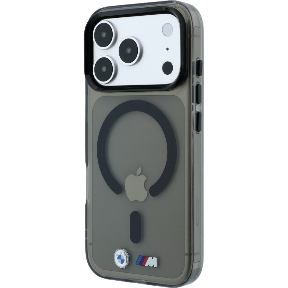 Handyhülle für iPhone 18 Pro / 17 Pro, BMW M IML Frosted Metal Logo Trims MagSafe, Anthrazit-Transparent (2/8)