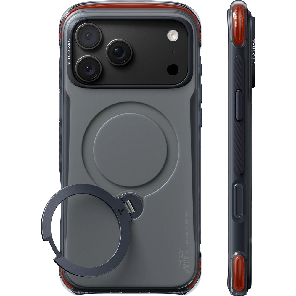Handyhülle für iPhone 18 Pro / 17 Pro, Torras Ostand Q3 Air Pro mit MagSafe, Grau (2/8)