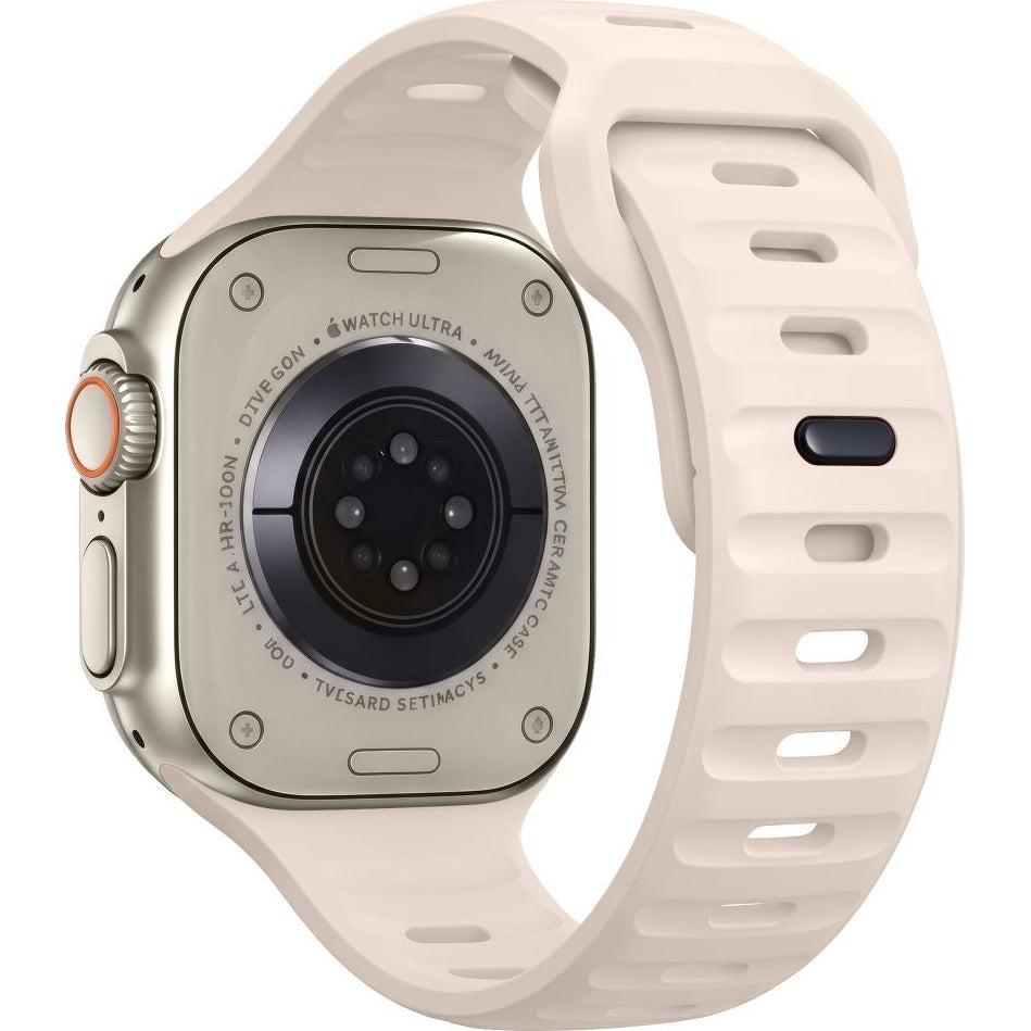 Armband für Apple Watch 49/46/45/44 mm, Tech-Protect Silicone Line, Beige (2/8)