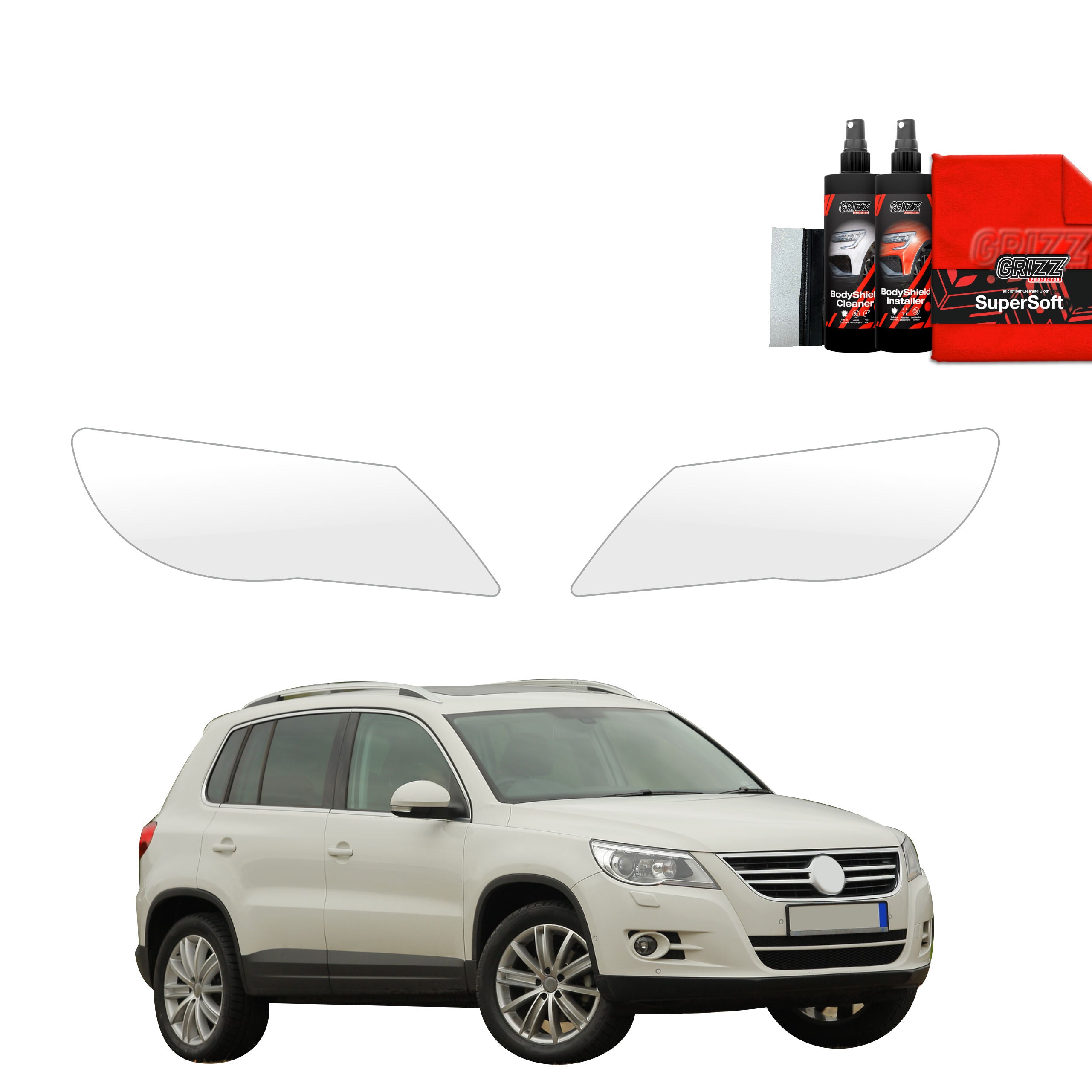 2in1 Schutzfolie Grizz Protector für Scheinwerfer - Volkswagen Tiguan 5D (2007-2011)