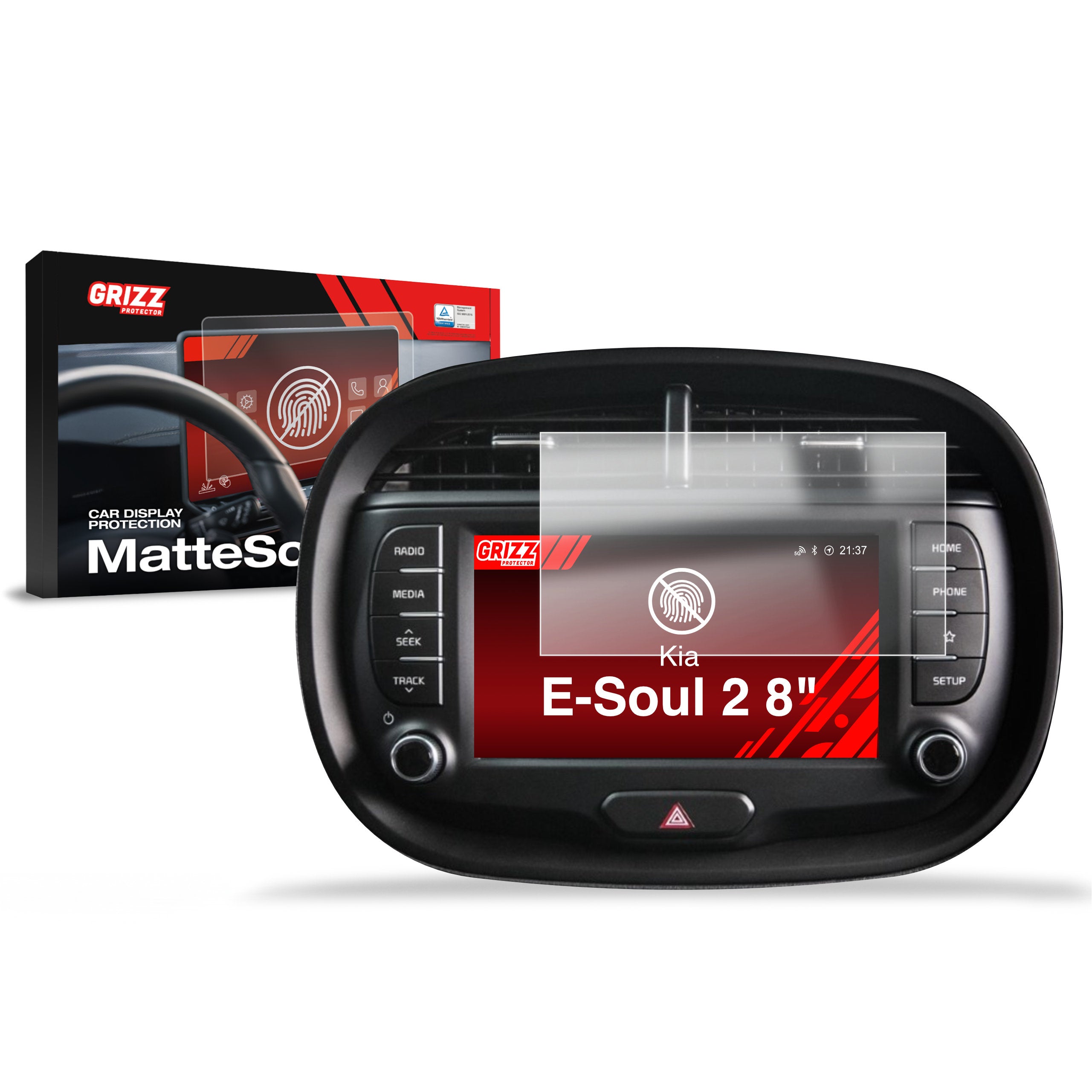 Matte Autodisplayfolie für Kia E-Soul 2 (2018-2022), Grizz Protector