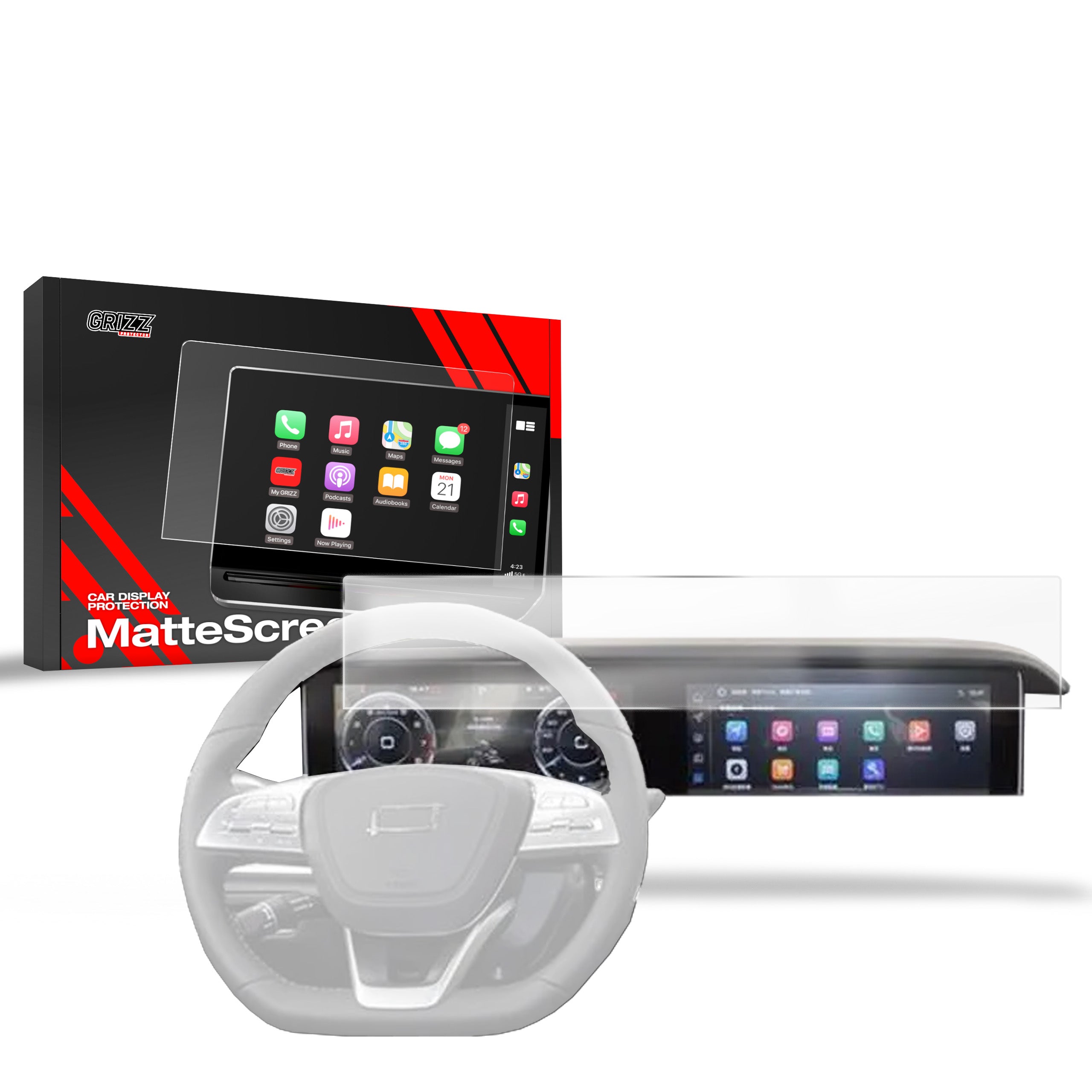 Matte Autodisplayfolie für Bestune T77 12,3" (2025-2026), Grizz Protector