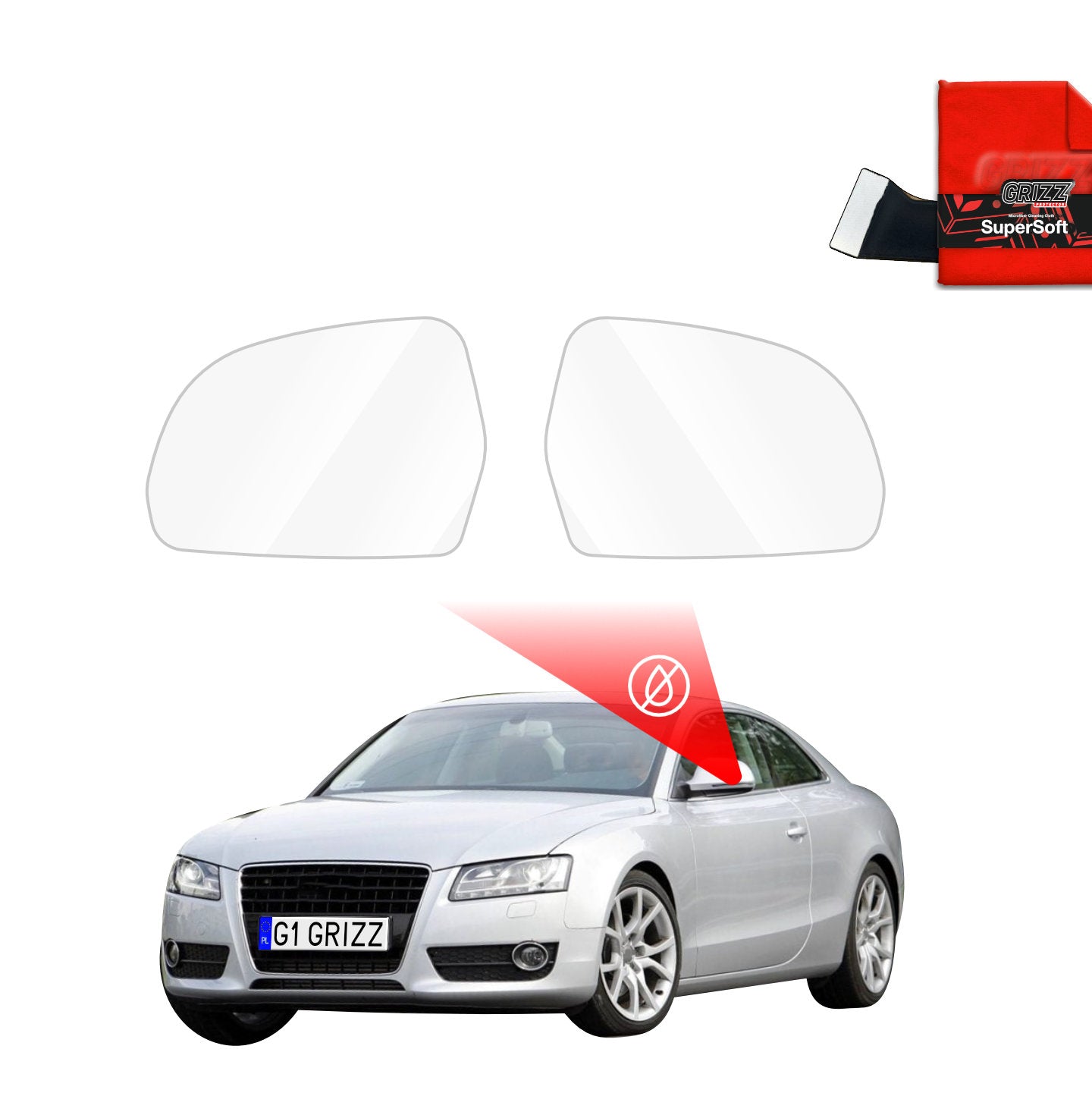 Regenschutzfolie Grizz Protector für Außenspiegel - Audi A5 8T Coupe 3D (2007-2011)