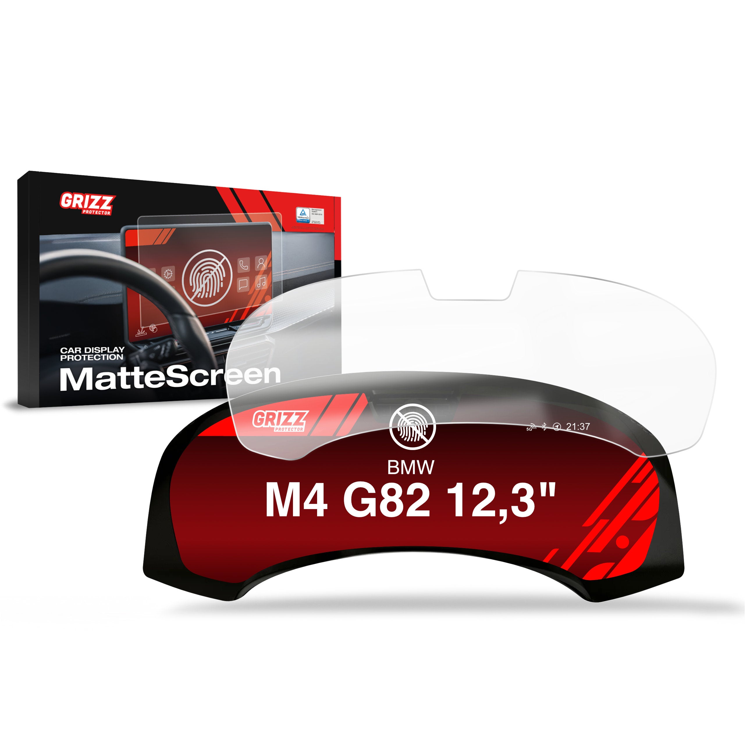 Matte Autodisplayfolie für BMW M4 G82 Live Cockpit Sensor 12,3" (2020-2023), Grizz Protector
