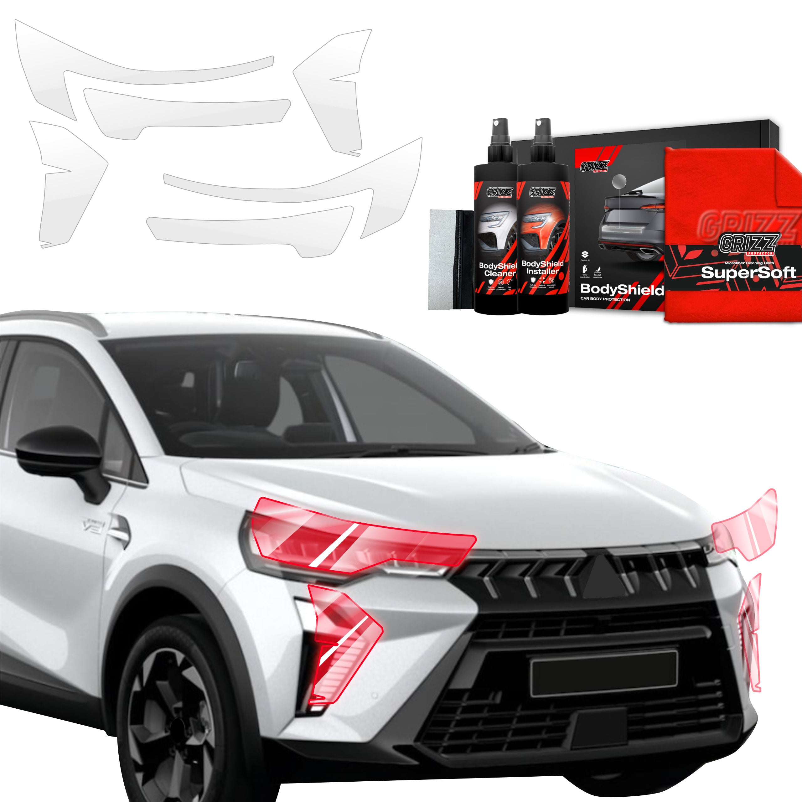 4in1 Schutzfolie Grizz Protector für Scheinwerfer - Mitsubishi ASX Facelift (2024-2026)