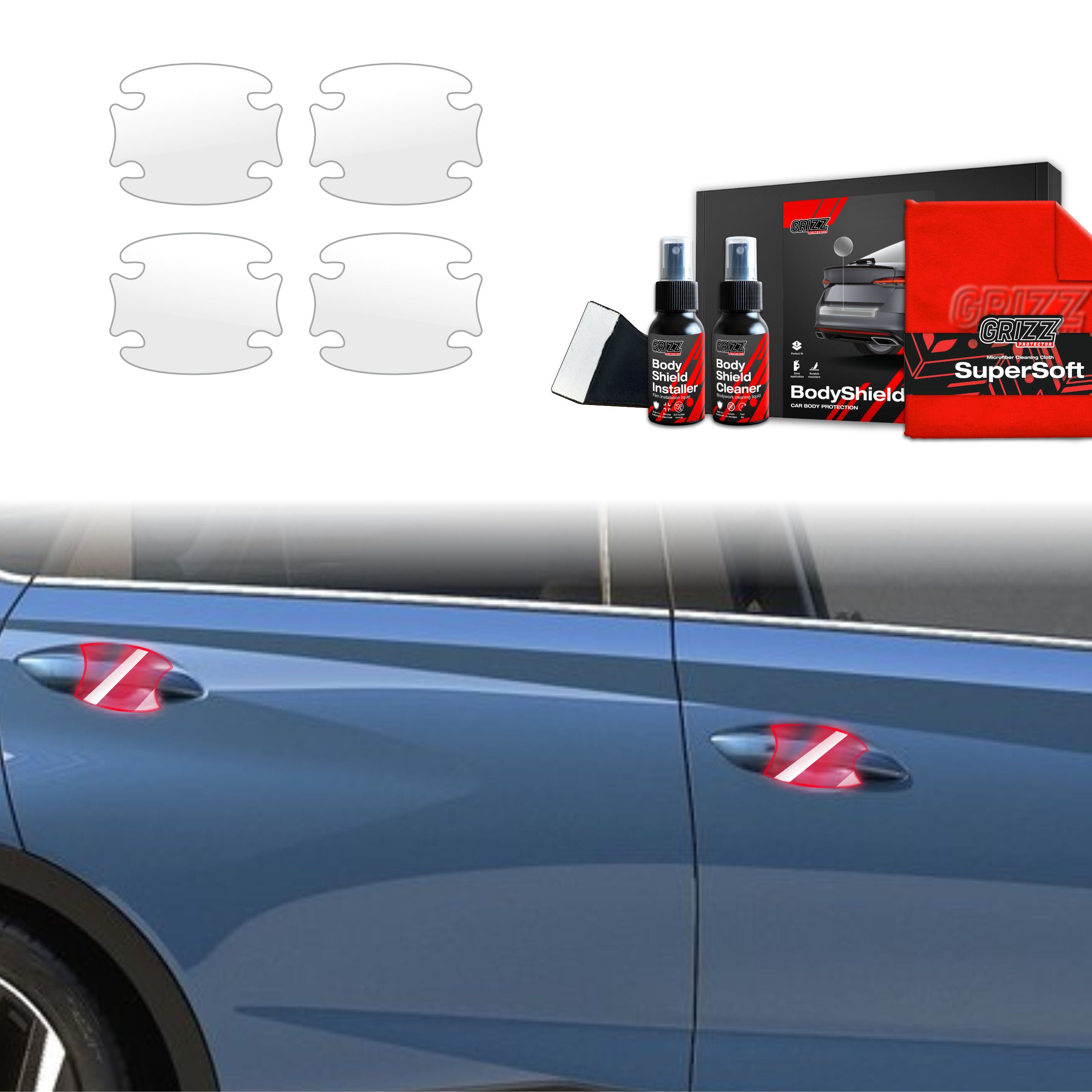 4in1 Schutzfolie Grizz Protector für Türgriffmulden - Hyundai Bayon (2024-2026)