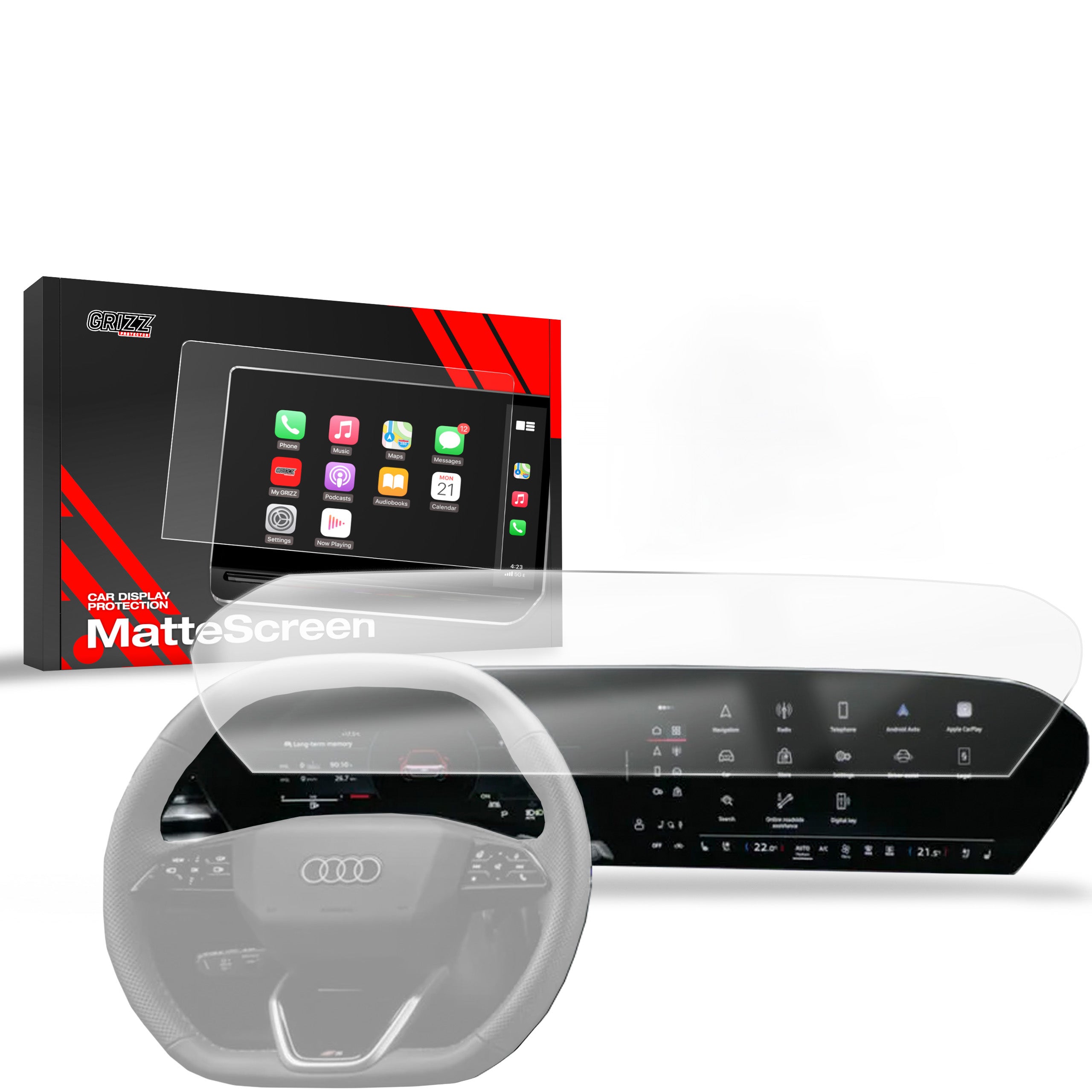 Matte Autodisplayfolie für Audi A5 B10 26,4" (2025-2026), Grizz Protector