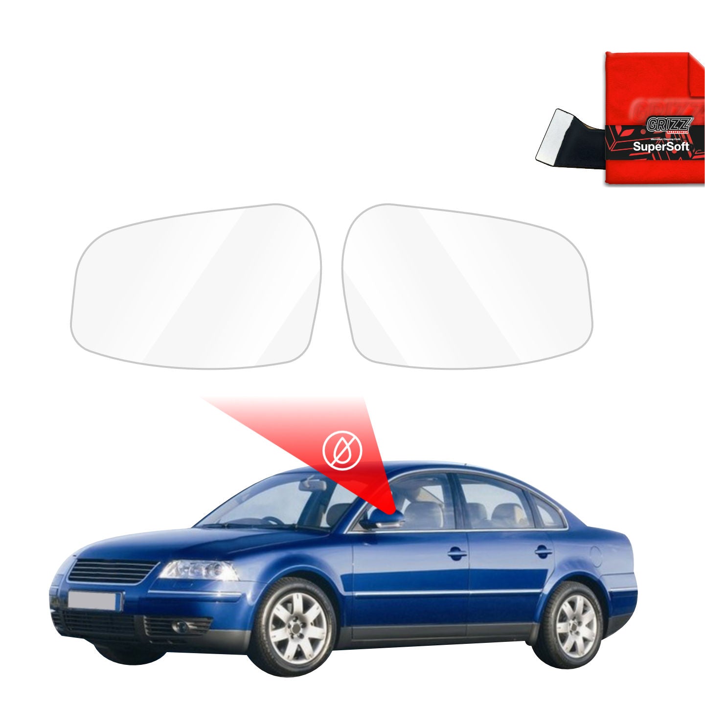 Regenschutzfolie Grizz Protector für Außenspiegel - Volkswagen Passat B5 Sedan Facelifting (2000-2006)