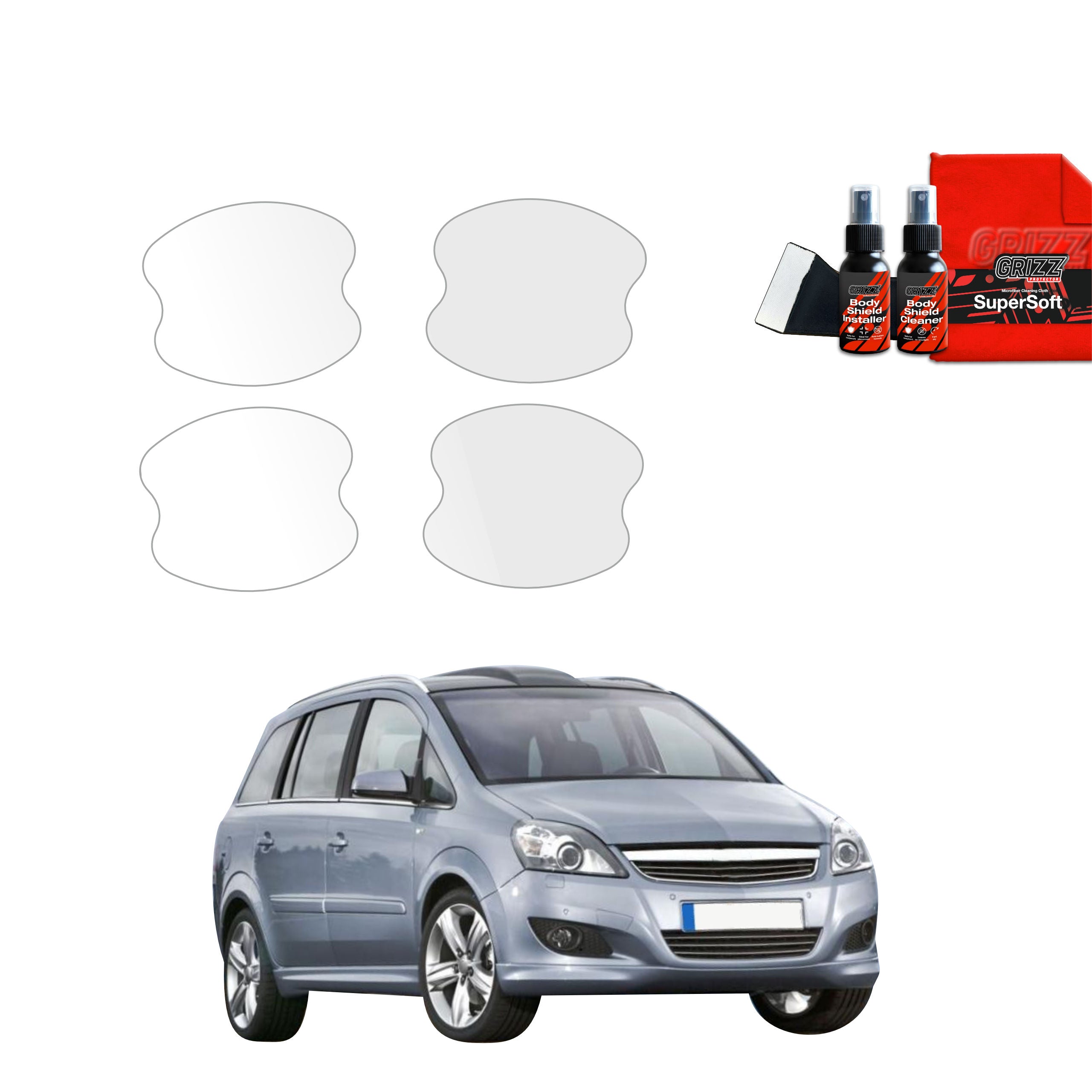 4in1 Schutzfolie Grizz Protector für Türgriffmulden - Opel Zafira B Kombi 5D (2010-2014)