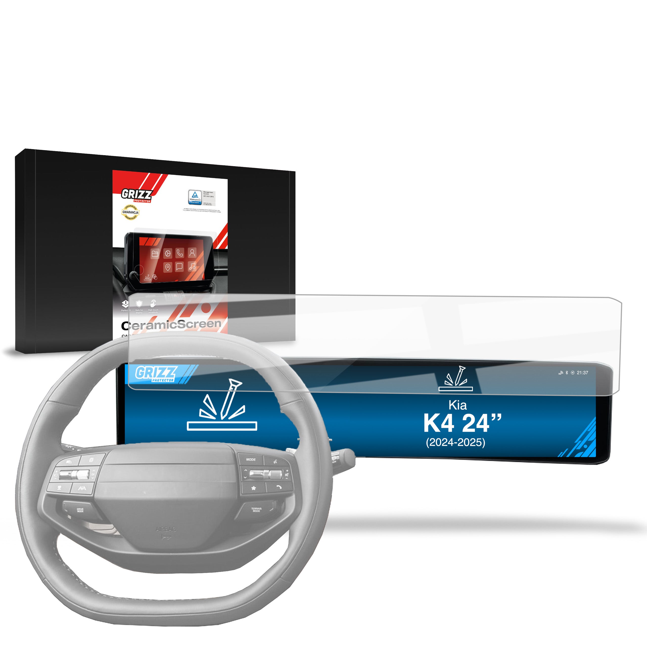 Keramische Autodisplayfolie für Kia K4 24" (2024-2026), Grizz Protector