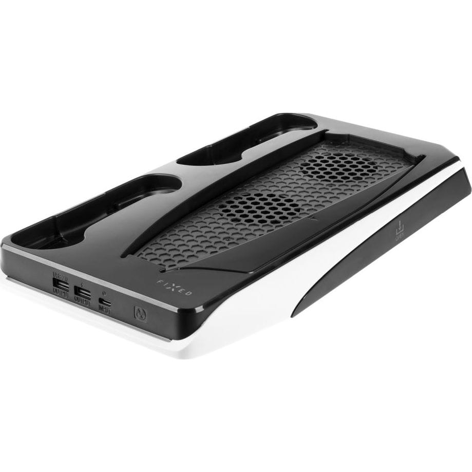 Multifunktionale Ladestation mit Kühlfunktion für PlayStation 5, Fixed Multifunctional Stand Station, Schwarz und Weiß