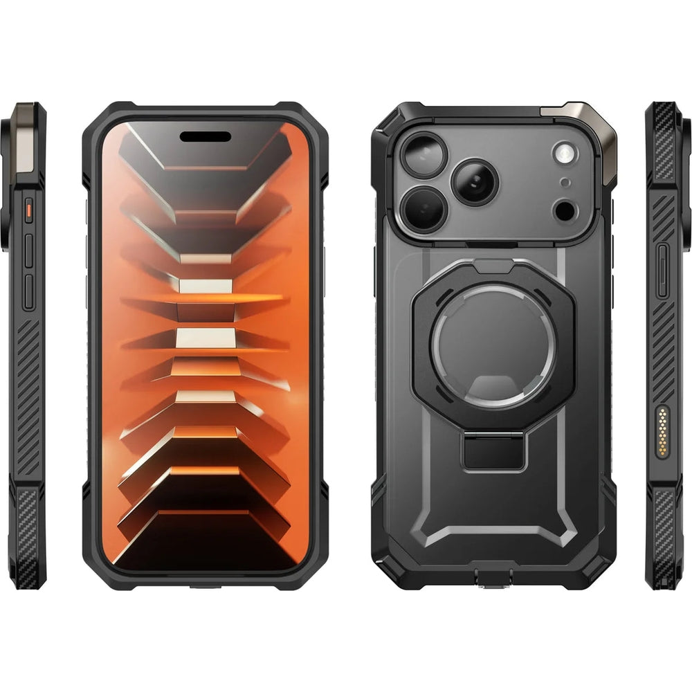 Handyhülle für iPhone 18 Pro, 17 Pro, Supcase UB Grip Mag mit MagSafe (CC), Schwarz-Transparent